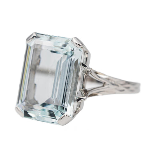 Bague 57 Bague Or blanc Aigue Marine 58 Facettes 2905359CN