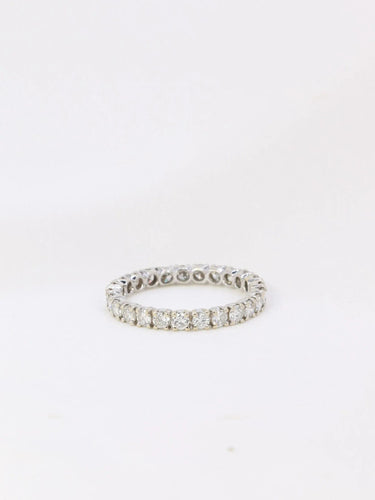 Bague 53.5 Alliance américaine or blanc diamants 1,25 ct 58 Facettes J71