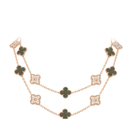 Collier Van Cleef & Arpels - Sautoir Alhambra Nacre grise et Diamants 58 Facettes 2.19399