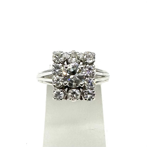 Bague 54 Bague or blanc et diamants 58 Facettes Z1351017