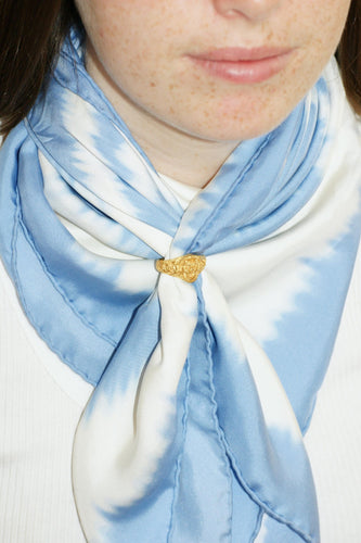 Serre foulard XIXè siècle Bacchus et Bacchante or jaune 58 Facettes