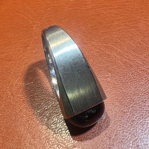 Bague 56 Bague or blanc tourmaline bleue 58 Facettes 7824 A