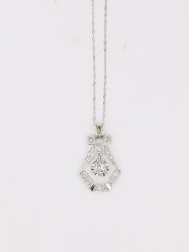 Pendentif Pendentif Art Deco or blanc platine diamants 58 Facettes 764
