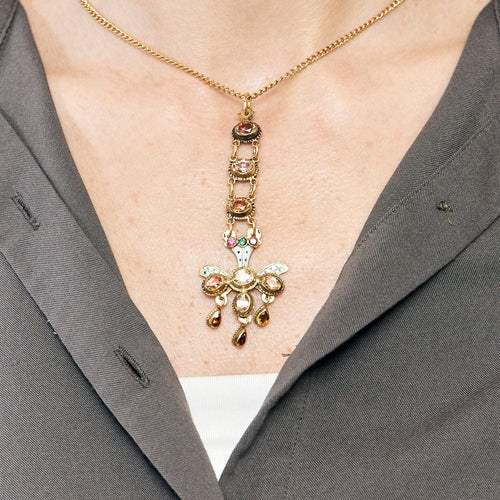 Pendentif Pendentif Saint Esprit XIXe siècle, en or jaune, émail et pierres d'imitations 58 Facettes RAM2624