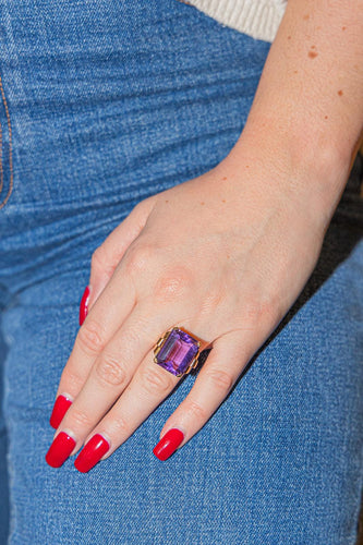 Bague 51 Bague Or rose Améthyste 58 Facettes 2912926CN