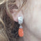 Boucles d'oreilles Pendientes de coral y diamants en or blanc 18k 58 Facettes T115