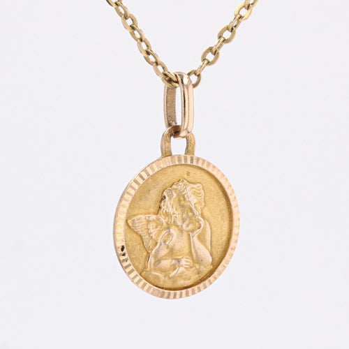 Pendentif Médaille angelot or rose 58 Facettes CVP116