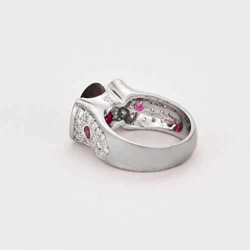 Bague 50,5 Bague or gris, tourmaline et diamants 58 Facettes COG04963