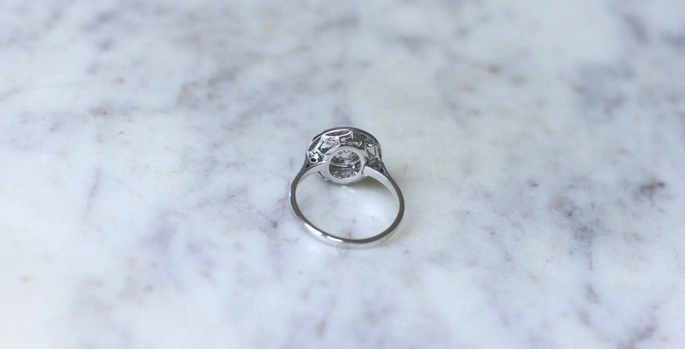 Bague Bague Cible Art Deco Diamants sur Or et Platine 58 Facettes