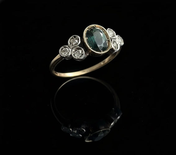 Bague Bague avec saphir et diamants 58 Facettes