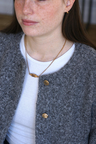 Collier Collier Or Jaune Fermoir Barillet Emaillé et Croix 58 Facettes