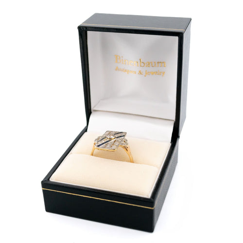 Bague 54.5 Bague Art-Déco Diamant Verneuil Saphir Forme Rectangulaire 58 Facettes 39757C88308E4D9A8A49537BA9C59308