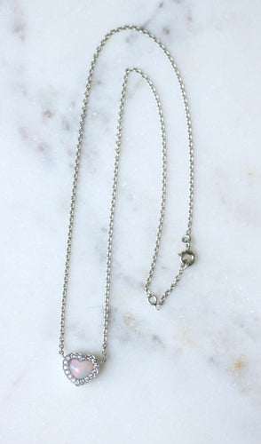 Collier Dior - Collier Happy Birth cœur opale et diamants en or blanc 18k 58 Facettes