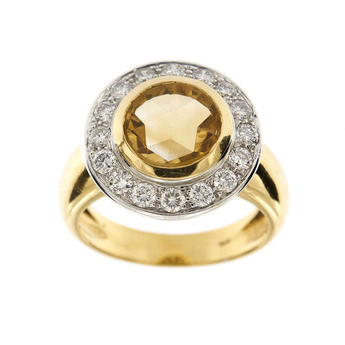 Bague 61 Bague citrine et diamants 58 Facettes 30269