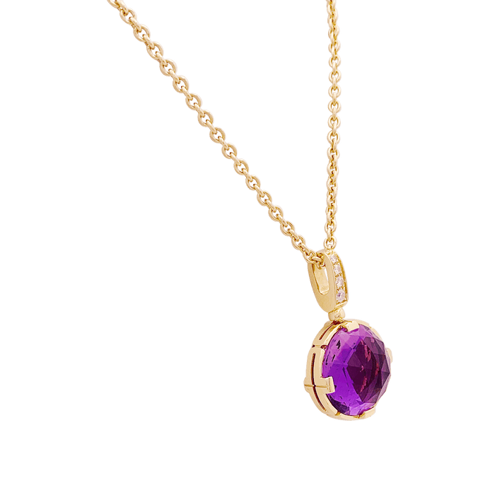 Halskette Bulgari, "Parentesi Cocktail", Roségold, Amethyst, Diamanten.