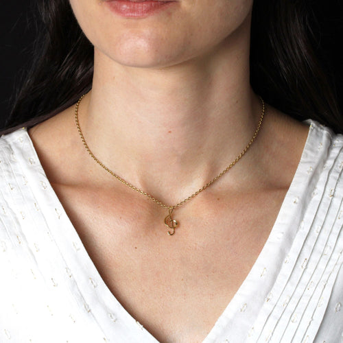 Pendentif Pendentif or jaune clé de sol 58 Facettes 24-331D