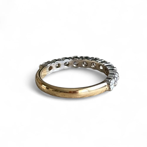 Bague 61 Demi-alliance en or 18 carats avec 11 diamants 58 Facettes 360