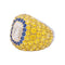 Bague 52 Bague or blanc, diamant brun 2,57 carats, pierres de couleurs. 58 Facettes 33323