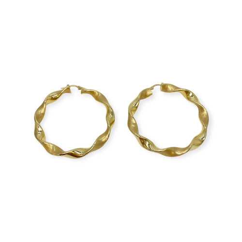 Boucles d'oreilles Créoles torsadées or jaune 58 Facettes 330071294