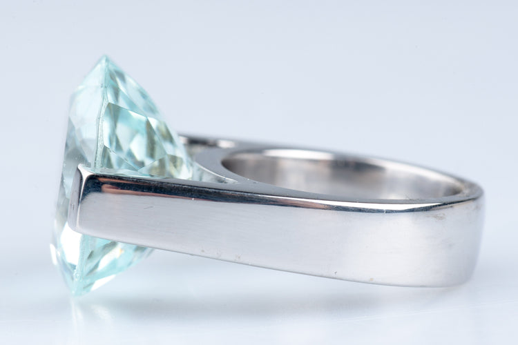 Bague 52 Bague Or blanc 12.69ct Aigue-marine 58 Facettes BGDTSOC379-107