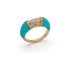 Bague 49.5 Bague Jonc Turquoise Diamants Or Jaune 18 Carats 58 Facettes B362C