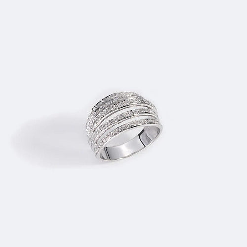 Bague 18 / Oro Bianco Anello in oro bianco con diamanti 58 Facettes ANL14
