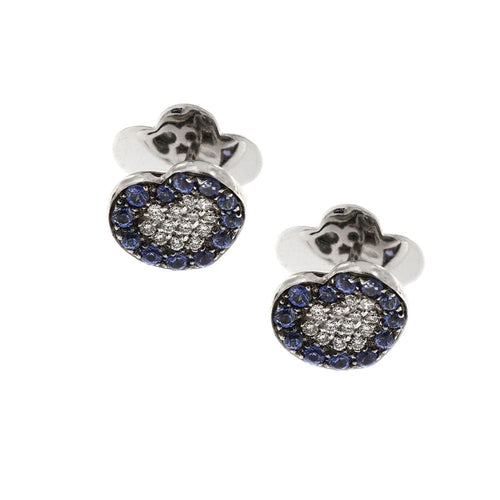 钻石和蓝宝石心形耳环