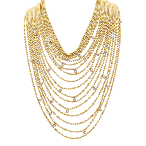 Collier Collier Cartier, "Draperie de Décolleté", or jaune, or blanc et diamants. 58 Facettes 34120