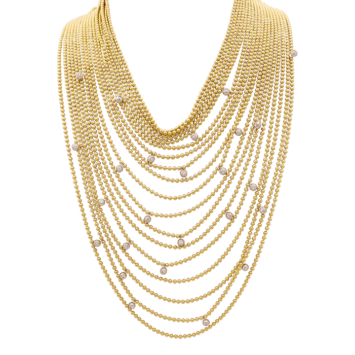 Necklace Cartier, "Draperie de Décolleté", yellow gold, white gold and diamonds.