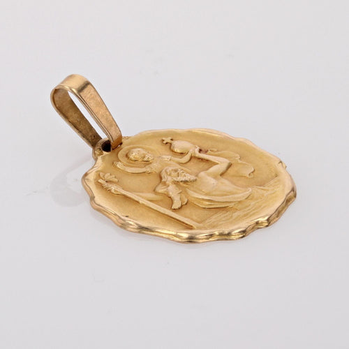 Pendentif Médaille ancienne Saint Christophe signée Contaux 58 Facettes CVP126
