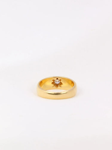 Bague 48 Bague jonc anglais or jaune diamant 0,1 ct 58 Facettes J24