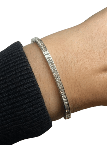 Bracelet Bracelet riviere tennis or blanc diamants 58 Facettes 240381