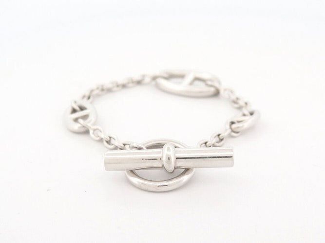 Bracelet bracelet HERMES farandole chaine d'ancre argent 58 Facettes 262601