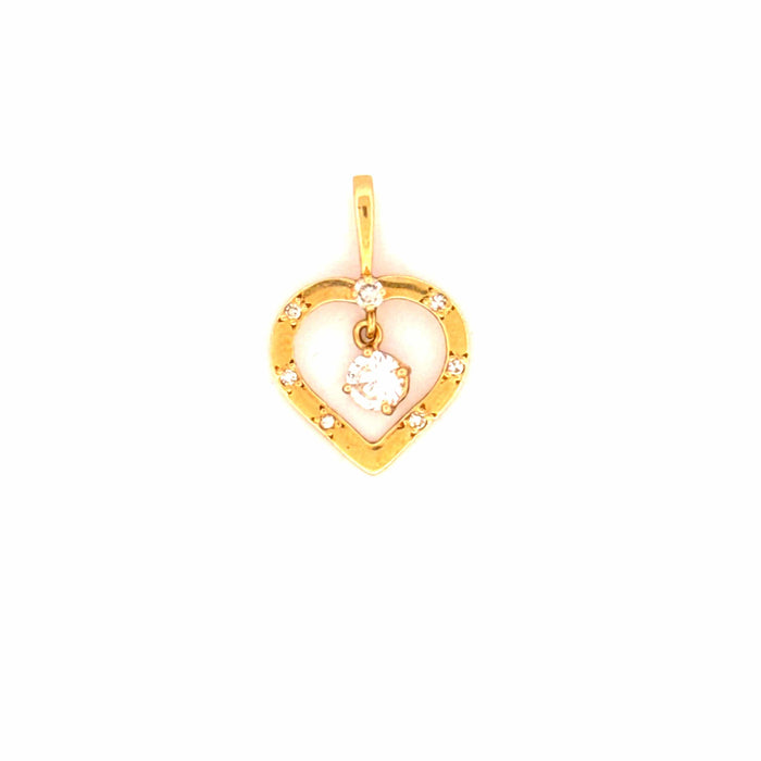 Pendentif Pendentif Coeur Or Jaune 18k & Diamants 58 Facettes E3PE-GS28854