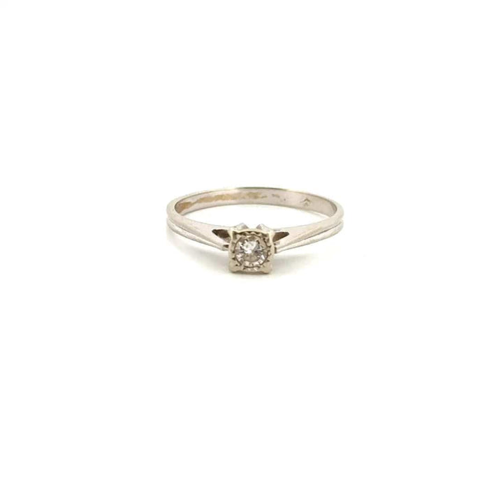 Bague 52 Solitaire Or Blanc 18k & Diamant 58 Facettes 97-GS35917