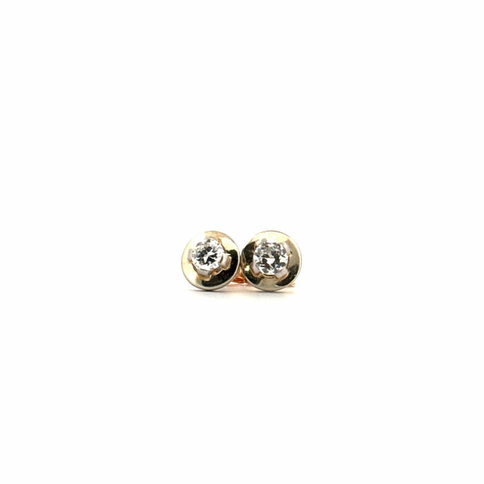 Boucles d'oreilles Puces d'oreilles Or Jaune Or Blanc 18k & Diamant 58 Facettes 2-B1BO-GS1009