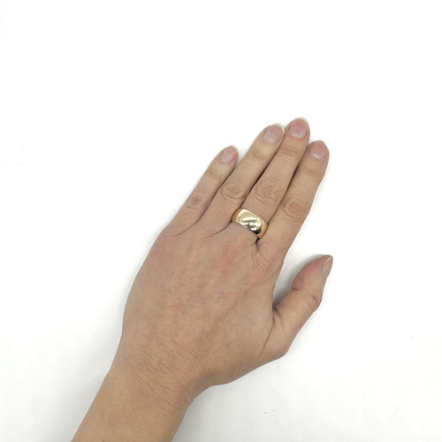 Bague Bague alliance large droite or jaune 58 Facettes