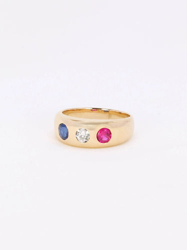 Bague 51 Bague jonc diamant saphir rubis 58 Facettes J136