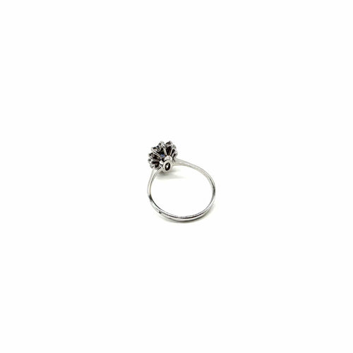 Bague 59 Bague or blanc, saphir et diamants 58 Facettes Z1351890