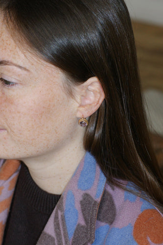 Boucles d'oreilles Boucles d'Oreilles Anciennes Améthystes et Diamants sur Or Jaune 58 Facettes