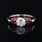 Bague 54 Bague diamant et rubis taillés en poire 58 Facettes 24-158