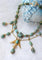 Collier Collier Ancien Néo Egyptien Or Jaune et Turquoises 58 Facettes