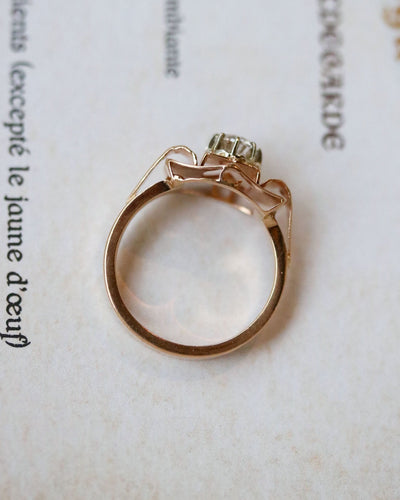 Bague 53 Bague Art Déco Or Rose Diamant 58 Facettes A11404