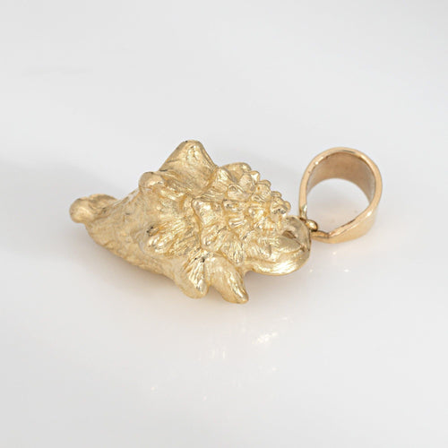 Pendentif Pendentif coquillage vintage en or 14 carats, lourd, 17,7 grammes, coquillage, océan 58 Facettes G13912