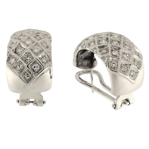 Boucles d'oreilles Boucles d'oreilles en or blanc avec huit-huit et diamants taille brillant 58 Facettes G3836