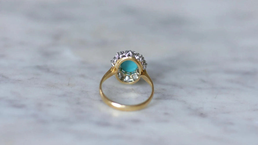 Bague Bague Marguerite Turquoise et Diamants 58 Facettes