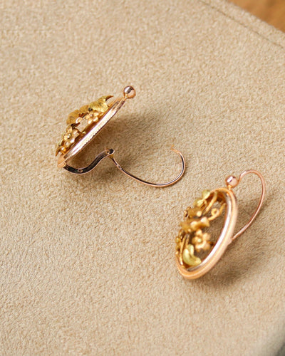 Par av Sovende øreringer Gammel stor modell i roségull