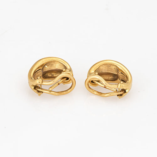 Boucles d'oreilles Boucles d'oreilles Tiffany & Co. des années 90, petites crevettes, vintage, en or jaune 18 carats, signées Huggies 58 Facettes G14195