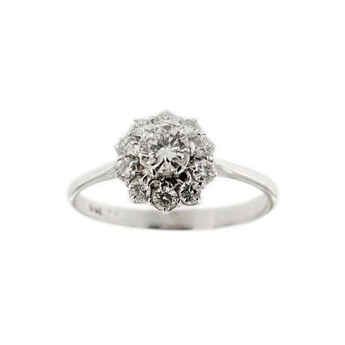 Bague 61 Bague fleur avec diamants 58 Facettes 32265