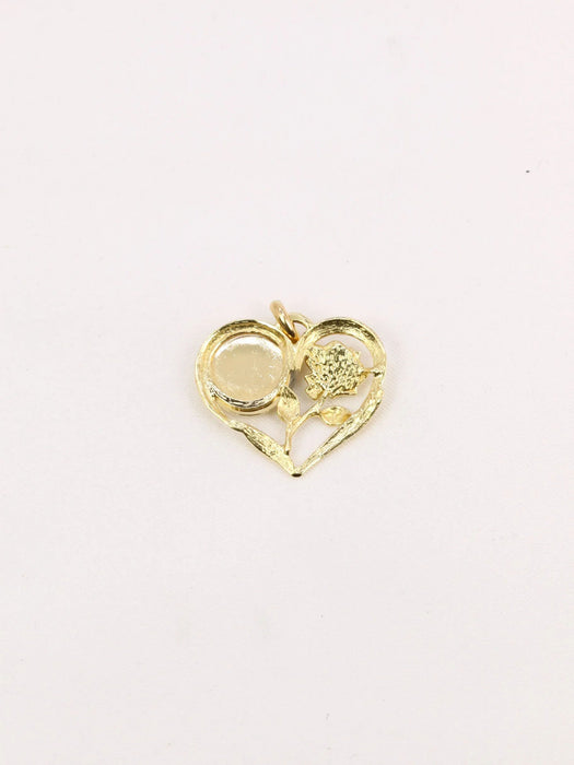 AUGIS - Yellow gold ruby heart love medal